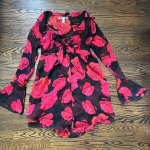 Floral Black and Red Urban Outfitters Dress